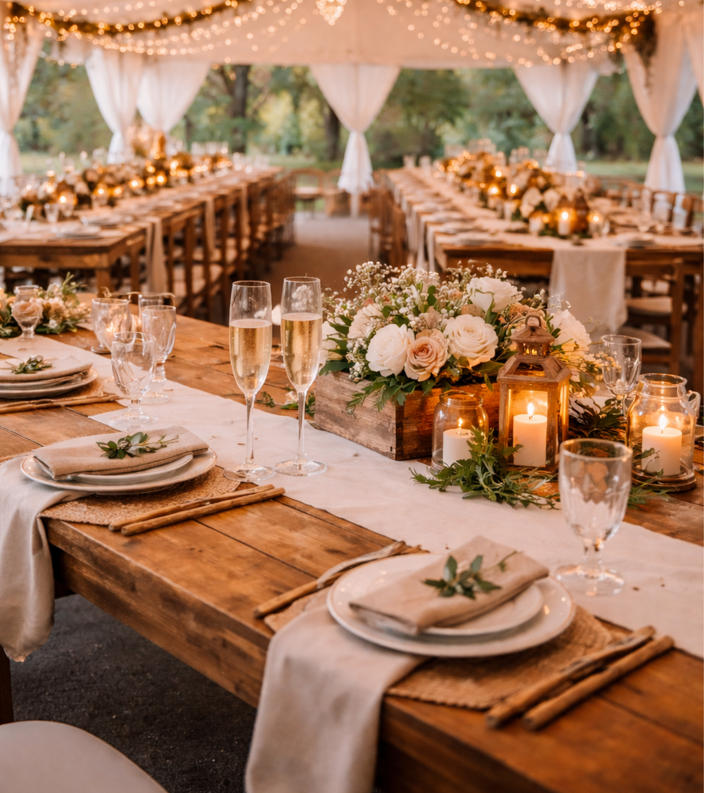 Przyjęcia w plenerze i namiocie bankietowym